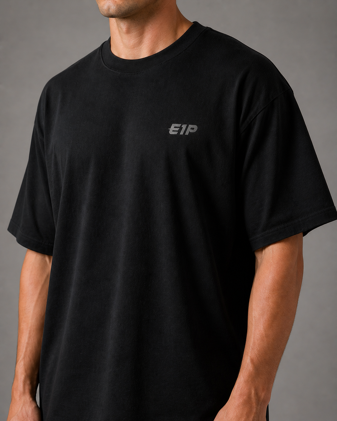 E1P Built Different Tee Black - Detail View