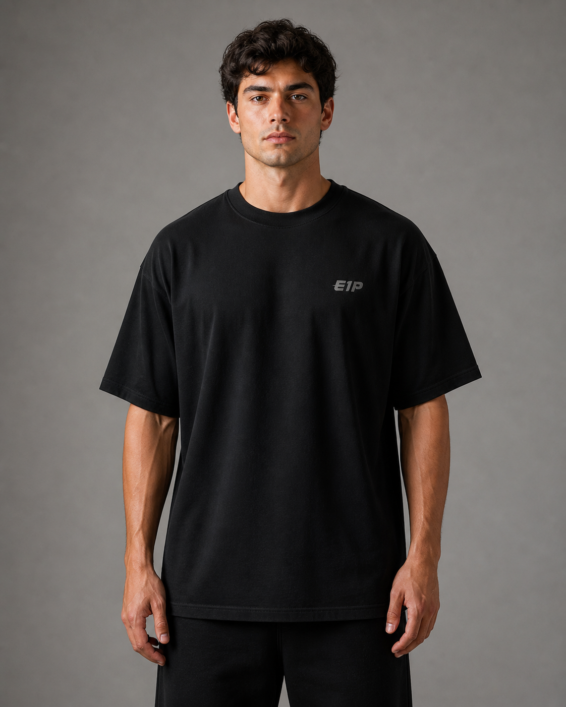 E1P Built Different Tee Black - Front View